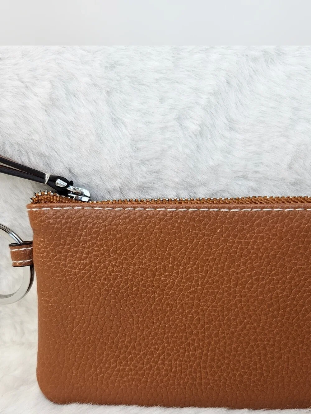Vera Bradley Leather ID Holder Key Pouch - Brown